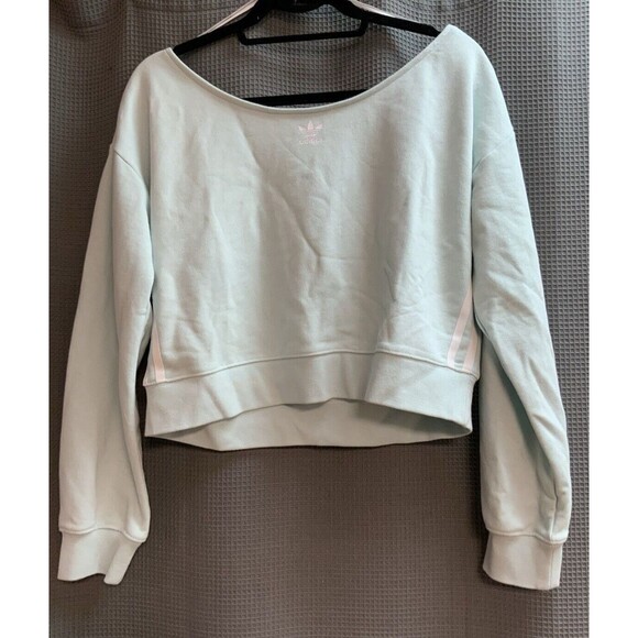 Adidas 2000‎ Luxe Slouchy Crew Sweatshirt  Sweater Women's Size Medium Halo Mint - Picture 1 of 6